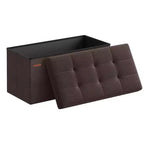 SONGMICS Banc de Rangement Ottoman 30 Pouces, Coffre de Rangement, Repose-Pieds, Supporte jusqu'à 300 kg, pour Chambre, Salon