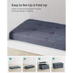 SONGMICS Banc de Rangement Ottoman 30 Pouces, Coffre de Rangement, Repose-Pieds, Supporte jusqu'à 300 kg, pour Chambre, Salon