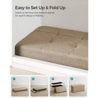 SONGMICS Banc de Rangement Ottoman 30 Pouces, Coffre de Rangement, Repose-Pieds, Supporte jusqu'à 300 kg, pour Chambre, Salon