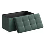 SONGMICS Banc de Rangement Ottoman 30 Pouces, Coffre de Rangement, Repose-Pieds, Supporte jusqu'à 300 kg, pour Chambre, Salon