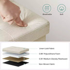 SONGMICS Banc de Rangement Ottoman 30 Pouces, Coffre de Rangement, Repose-Pieds, Supporte jusqu'à 300 kg, pour Chambre, Salon
