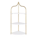 Kate and Laurel Walters Triangle MDF Accent Shelf, 17x12x35, White and Gold