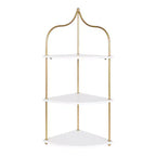 Kate and Laurel Walters Triangle MDF Accent Shelf, 17x12x35, White and Gold