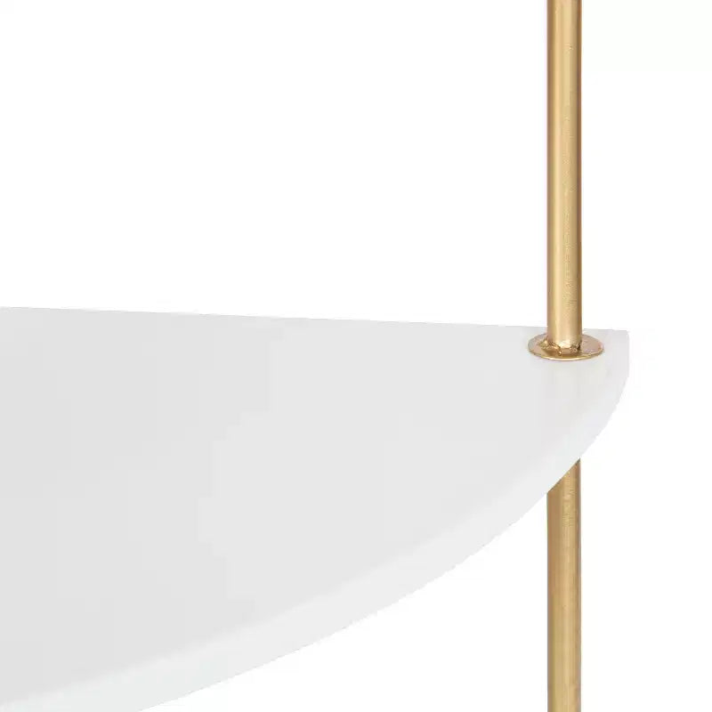 Étagère d'appoint triangulaire en MDF Kate and Laurel Walters, 17x12x35, Blanc et Or