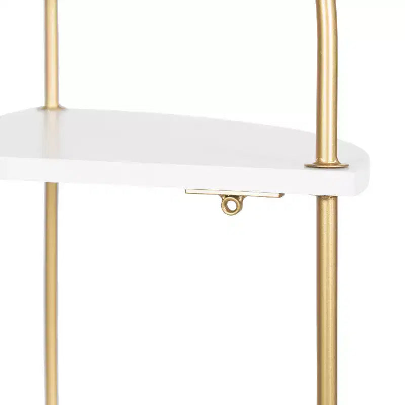 Étagère d'appoint triangulaire en MDF Kate and Laurel Walters, 17x12x35, Blanc et Or