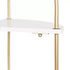 Étagère d'appoint triangulaire en MDF Kate and Laurel Walters, 17x12x35, Blanc et Or