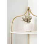 Étagère d'appoint triangulaire en MDF Kate and Laurel Walters, 17x12x35, Blanc et Or