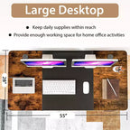 Bureau Debout Électrique Costway 140 cm x 71 cm, Hauteur Réglable, Assis-Debout, avec Port de Recharge USB, Naturel/Noir/Gris/Marron/Blanc