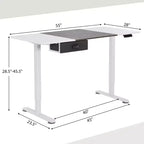 Bureau Debout Électrique Costway 140 cm x 71 cm, Hauteur Réglable, Assis-Debout, avec Port de Recharge USB, Naturel/Noir/Gris/Marron/Blanc