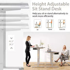 Bureau Debout Électrique Costway 140 cm x 71 cm, Hauteur Réglable, Assis-Debout, avec Port de Recharge USB, Naturel/Noir/Gris/Marron/Blanc
