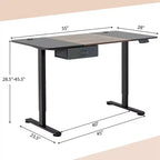 Bureau Debout Électrique Costway 140 cm x 71 cm, Hauteur Réglable, Assis-Debout, avec Port de Recharge USB, Naturel/Noir/Gris/Marron/Blanc