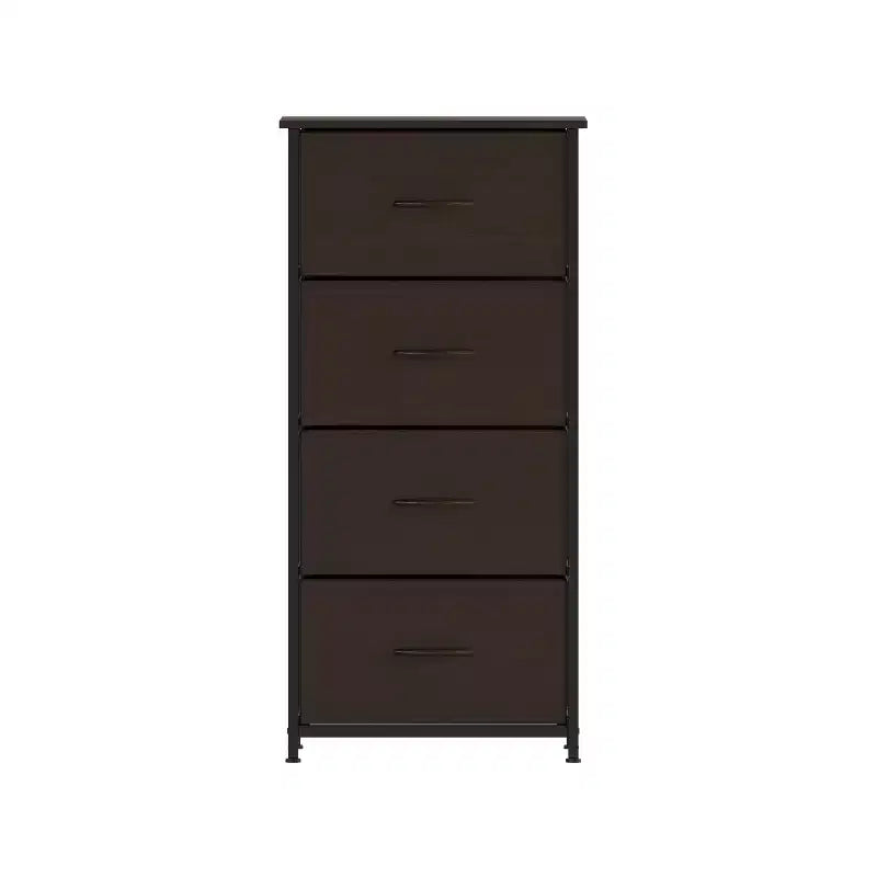 Commode verticale à 4 tiroirs Flash Furniture Harris avec cadre en fonte, plateau en bois et tiroirs en bois composite à poignées en bois faciles à ouvrir