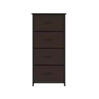 Commode verticale à 4 tiroirs Flash Furniture Harris avec cadre en fonte, plateau en bois et tiroirs en bois composite à poignées en bois faciles à ouvrir