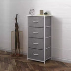 Commode verticale à 4 tiroirs Flash Furniture Harris avec cadre en fonte, plateau en bois et tiroirs en bois composite à poignées en bois faciles à ouvrir