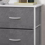 Commode verticale à 4 tiroirs Flash Furniture Harris avec cadre en fonte, plateau en bois et tiroirs en bois composite à poignées en bois faciles à ouvrir