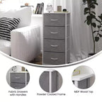 Commode verticale à 4 tiroirs Flash Furniture Harris avec cadre en fonte, plateau en bois et tiroirs en bois composite à poignées en bois faciles à ouvrir