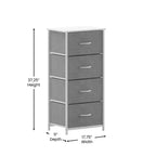 Commode verticale à 4 tiroirs Flash Furniture Harris avec cadre en fonte, plateau en bois et tiroirs en bois composite à poignées en bois faciles à ouvrir