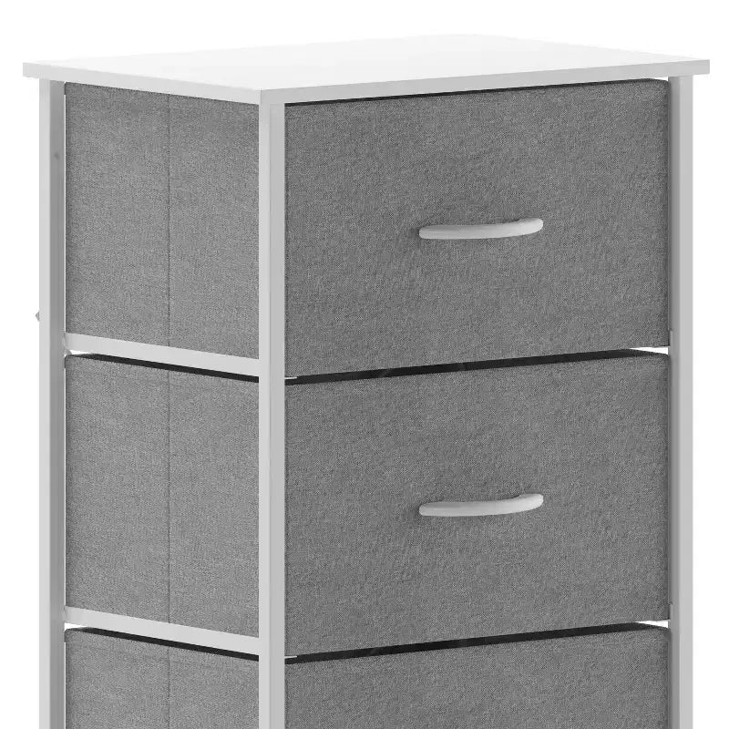 Commode verticale à 4 tiroirs Flash Furniture Harris avec cadre en fonte, plateau en bois et tiroirs en bois composite à poignées en bois faciles à ouvrir