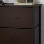 Commode verticale à 4 tiroirs Flash Furniture Harris avec cadre en fonte, plateau en bois et tiroirs en bois composite à poignées en bois faciles à ouvrir