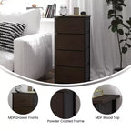 Commode verticale à 4 tiroirs Flash Furniture Harris avec cadre en fonte, plateau en bois et tiroirs en bois composite à poignées en bois faciles à ouvrir