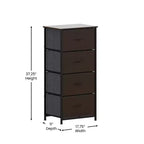 Commode verticale à 4 tiroirs Flash Furniture Harris avec cadre en fonte, plateau en bois et tiroirs en bois composite à poignées en bois faciles à ouvrir