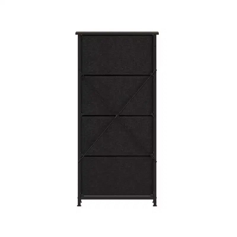 Commode verticale à 4 tiroirs Flash Furniture Harris avec cadre en fonte, plateau en bois et tiroirs en bois composite à poignées en bois faciles à ouvrir