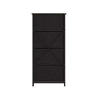 Commode verticale à 4 tiroirs Flash Furniture Harris avec cadre en fonte, plateau en bois et tiroirs en bois composite à poignées en bois faciles à ouvrir