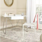 Bureau Molloy – FOX2212 – Blanc/Chrome – Safavieh Couture