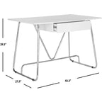 Bureau Molloy – FOX2212 – Blanc/Chrome – Safavieh Couture
