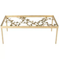 Rosalia Butterfly Coffee Table - Gold/Tempered Glass - Safavieh