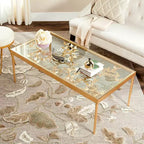 Table Basse Rosalia Butterfly - Doré/Verre Trempé - Safavieh