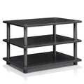 Furinno Easy Assembly 3-Tier Corner TV Stand for TVs up to 25 Storage Shleves CorLiving Blackwood