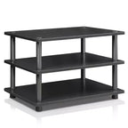 Furinno Easy Assembly 3-Tier Corner TV Stand for TVs up to 25 Storage Shleves CorLiving Blackwood