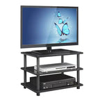 Meuble TV d'angle 3 niveaux Furinno Easy Assembly pour téléviseurs jusqu'à 25", étagères de rangement CorLiving Blackwood