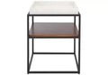 Kya 2 Tier Accent Table - ACC3709A - White/Walnut - Safavieh