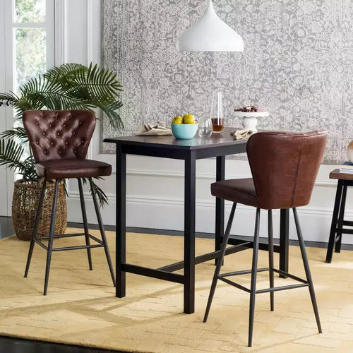 Tabouret de bar touffeté moderne du milieu du siècle Aster (ensemble de 2) - FOX1703 - Safavieh Couture