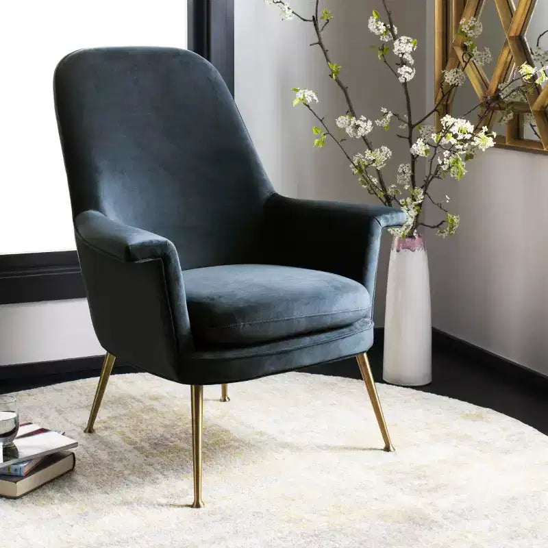 Fauteuil Aimee en velours - SFV4701 - Safavieh Couture