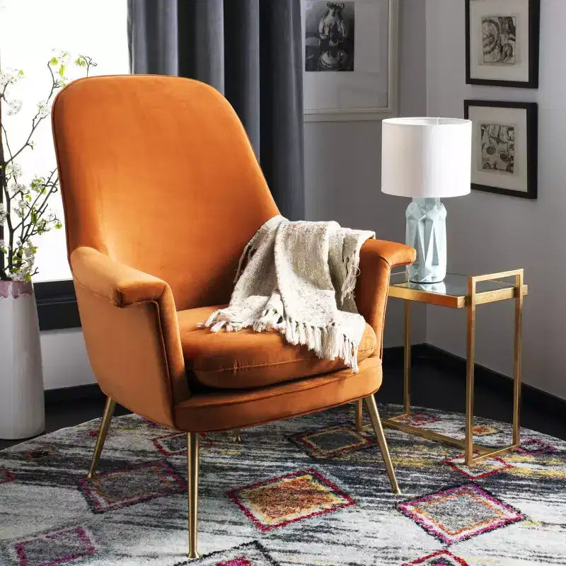 Fauteuil Aimee en velours - SFV4701 - Safavieh Couture