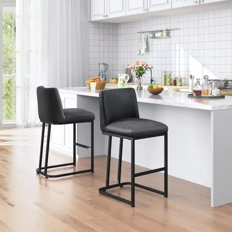 Yaheetech Lot de 2 tabourets de bar modernes rembourrés pour cuisine et salle à manger