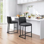 Yaheetech Lot de 2 tabourets de bar modernes rembourrés pour cuisine et salle à manger