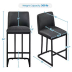 Yaheetech Lot de 2 tabourets de bar modernes rembourrés pour cuisine et salle à manger