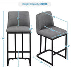 Yaheetech Lot de 2 tabourets de bar modernes rembourrés pour cuisine et salle à manger