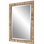 Miroir mural décoratif rectangulaire Uttermost, pour coiffeuse, style rustique, biseauté, cadre doré foncé poli noix de coco, 27 3/4 de large, pour salle de bain
