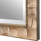 Miroir mural décoratif rectangulaire Uttermost, pour coiffeuse, style rustique, biseauté, cadre doré foncé poli noix de coco, 27 3/4 de large, pour salle de bain