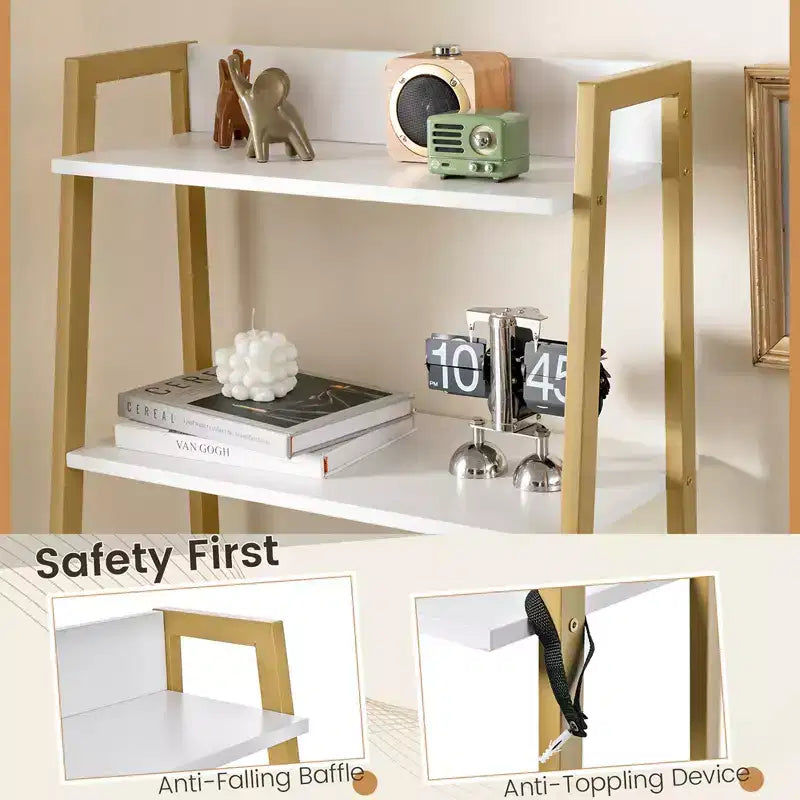 Coiffeuse Costway avec miroir relevable, étagère de rangement et tabouret capitonné, style rustique