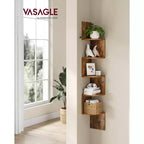 VASAGLE Étagère d'Angle, Étagère Murale Flottante à 5 Niveaux pour Plantes