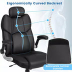 Costway Chaise de Bureau Massante Hauteur Réglable Chaise Pivotante avec Accoudoirs Relevables
