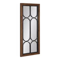Kate and Laurel Spechett Decorative Windowpane Mirror, 13x30, Walnut Brown