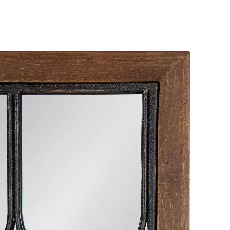 Miroir décoratif à carreaux Kate and Laurel Spechett, 13x30, brun noyer