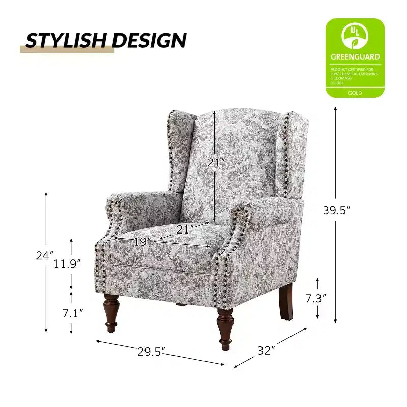 Fauteuil Theodor avec pieds fuseau pour salon et chambre à coucher, ensemble de 2 fauteuils club | ART OF LIVING DESIGNS